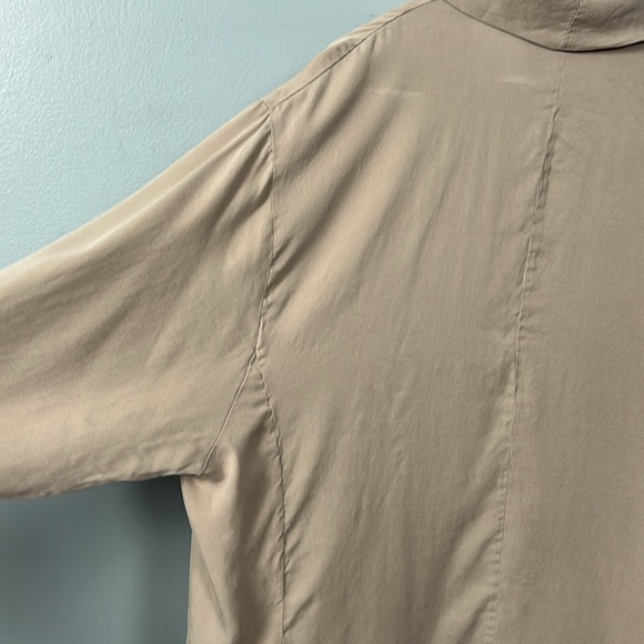 Vintage Spiegel Design Studio Beige Open Front 100% Silk Light Cardigan size 14 - Picture 12 of 16